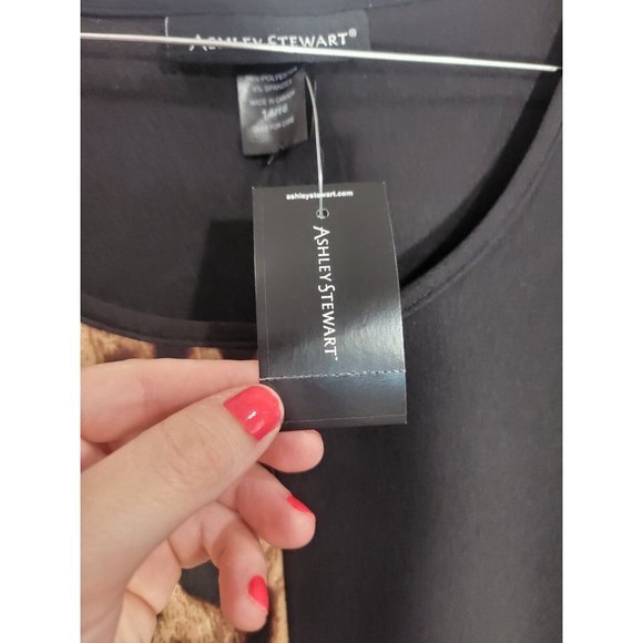 Ashley Stewart 14/16 Knit Colorblock Midi Dress Animal Print NEW Bodycon Cheetah - Picture 10 of 12